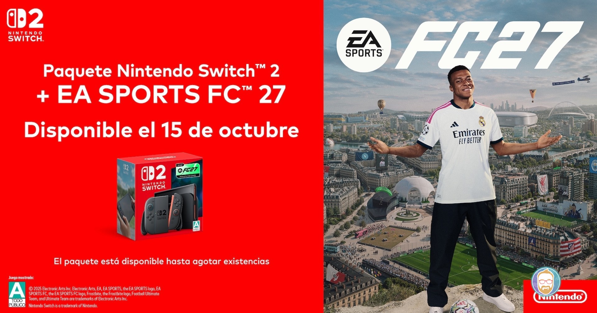 Nintendo Switch 2 se estrena con paquete oficial de EA Sports FC 27